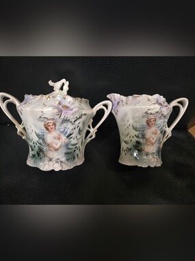 R. S. Prussia sugar and creamer set